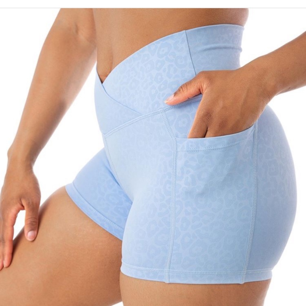 Curves n combat PERIWINKLE shorts
